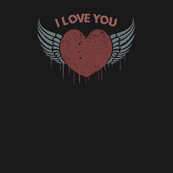 Свитшот хлопковый мужской Крылатое сердечко, цвет: черный — фото 2