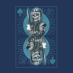 Свитшот хлопковый мужской Игральная карта со скелетом рыцарем, цвет: тёмно-синий — фото 2