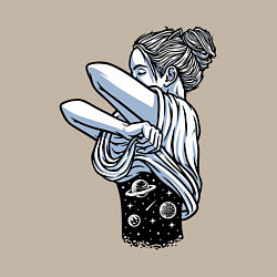 Свитшот хлопковый мужской Космическая красотка, цвет: миндальный — фото 2