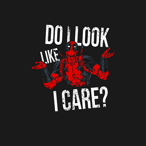 Мужской свитшот Do i look like i care - дэдпул / Черный – фото 3