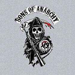 Свитшот хлопковый мужской Sons of anarchy - логотип, цвет: меланж — фото 2