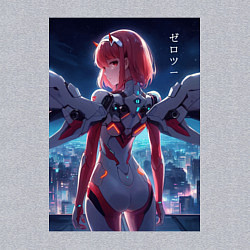 Свитшот хлопковый мужской Zero two - Darling in the Franxx - cyberpunk, цвет: меланж — фото 2