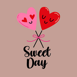 Свитшот хлопковый мужской Сладкий день, цвет: пыльно-розовый — фото 2