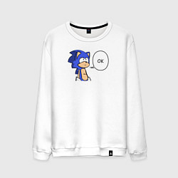 Свитшот хлопковый мужской Персонаж Соник, цвет: белый