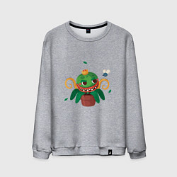 Свитшот хлопковый мужской Королевский цветок, цвет: меланж