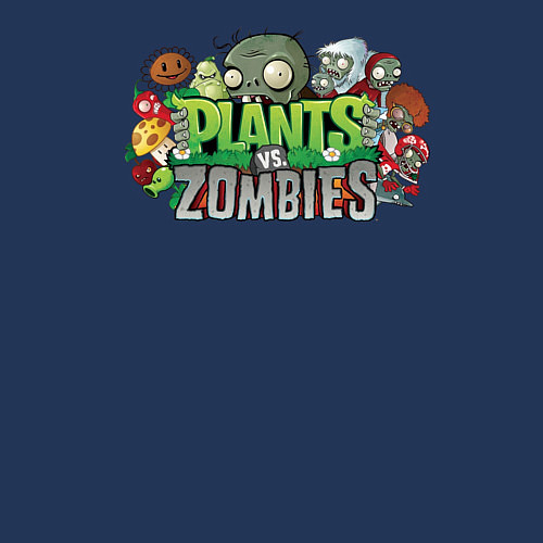 Мужской свитшот Зомби и растения / Тёмно-синий – фото 3