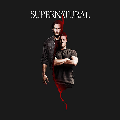 Мужской свитшот Братья Винчестеры - Supernatural / Черный – фото 3