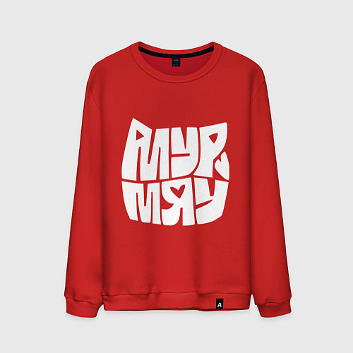 Мужской свитшот Что то на кошачьем / Красный – фото 1
