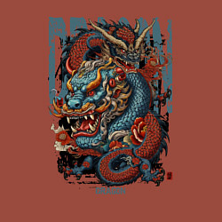 Свитшот хлопковый мужской Драконы в стиле татуировки ирезуми, цвет: кирпичный — фото 2