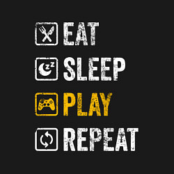 Свитшот хлопковый мужской Eat - sleep - play - repeat, цвет: черный — фото 2