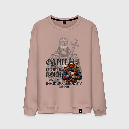 Мужской свитшот Сила духа - один на истине / Пыльно-розовый – фото 1