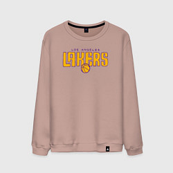 Свитшот хлопковый мужской Team Los Angeles Lakers, цвет: пыльно-розовый