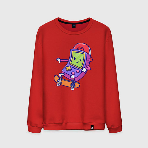 Мужской свитшот Тетрис на скейте / Красный – фото 1