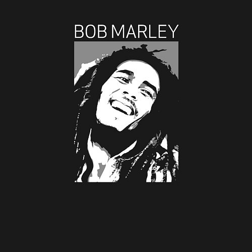 Мужской свитшот Bob Marley abstract portrait / Черный – фото 3