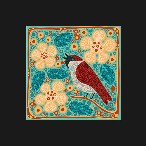 Мужской свитшот Воробей на ветке яблони / Черный – фото 3