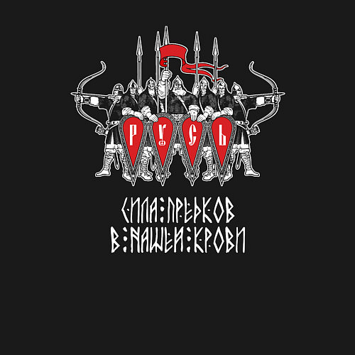 Мужской свитшот Русь дружина богатыри / Черный – фото 3