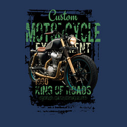 Свитшот хлопковый мужской Кастом мотоцикл, цвет: тёмно-синий — фото 2