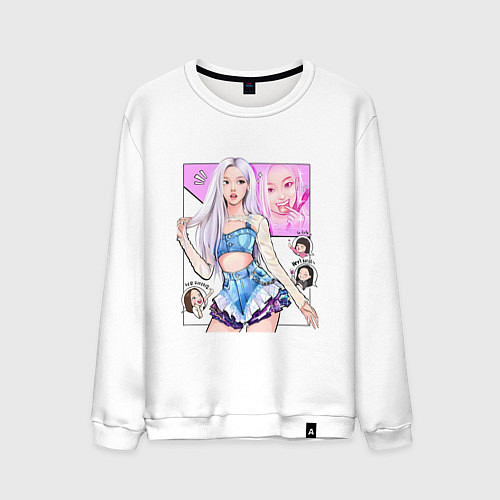 Мужской свитшот Blackpink - Rose / Белый – фото 1