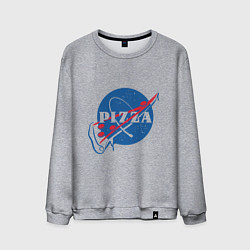 Свитшот хлопковый мужской Пицца, цвет: меланж