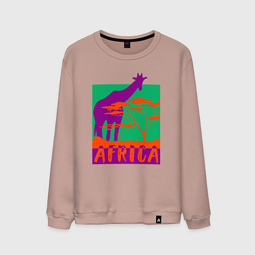 Мужской свитшот В Африке / Пыльно-розовый – фото 1