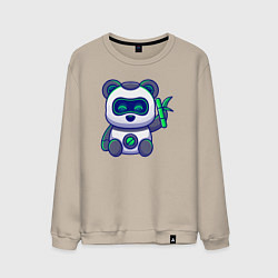 Свитшот хлопковый мужской Панда робот, цвет: миндальный