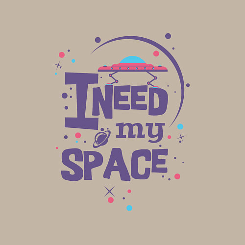 Мужской свитшот I need my space / Миндальный – фото 3