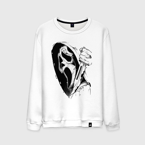 Мужской свитшот Крик - Гоуст фейс / Белый – фото 1