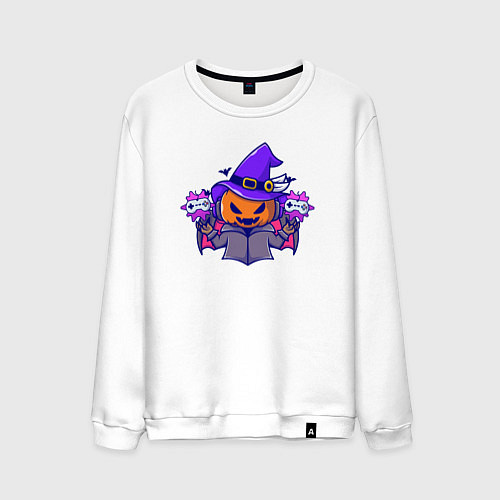 Мужской свитшот Pumpkin gamer / Белый – фото 1