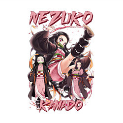 Свитшот хлопковый мужской Клинок рассекающий демонов Nezuko Kamado, цвет: белый — фото 2
