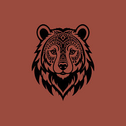 Свитшот хлопковый мужской Голова медведя с этническим орнаментом, цвет: кирпичный — фото 2