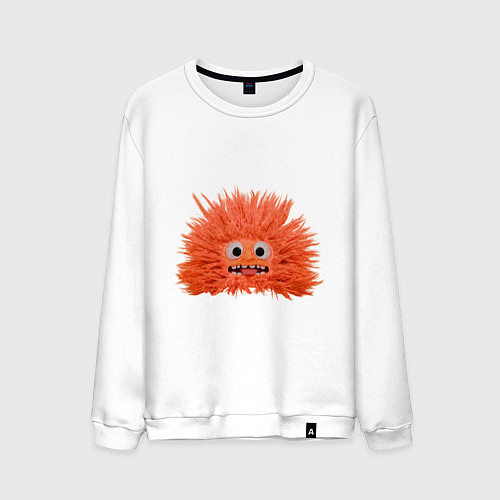 Мужской свитшот Fluffy monster orange / Белый – фото 1