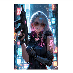 Свитшот хлопковый мужской Наемник в стиле Cyberpunk, цвет: белый — фото 2