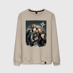 Свитшот хлопковый мужской Metallica cool dudes - thrash metal, цвет: миндальный