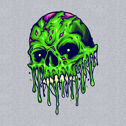 Свитшот хлопковый мужской Green skull, цвет: меланж — фото 2