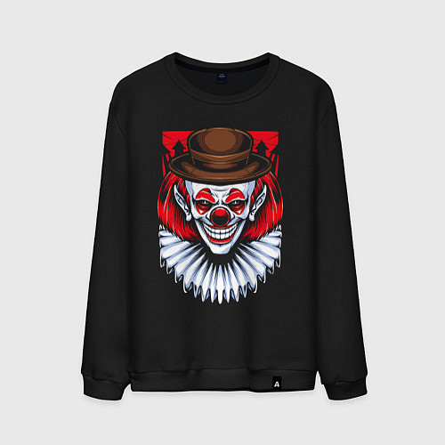 Мужской свитшот Клоун в шляпе / Черный – фото 1