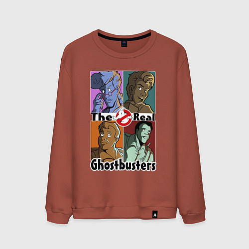 Мужской свитшот The real ghostbusters / Кирпичный – фото 1