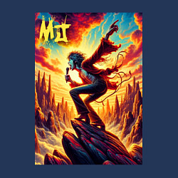 Свитшот хлопковый мужской Mick Jagger -mountain fantasy, цвет: тёмно-синий — фото 2