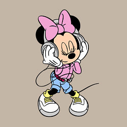 Свитшот хлопковый мужской Minnie Mouse in music, цвет: миндальный — фото 2