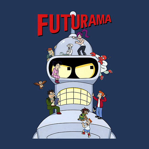 Мужской свитшот Futurama all / Тёмно-синий – фото 3