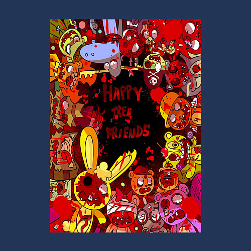 Мужской свитшот Счастливые лесные друзья - мясо / Тёмно-синий – фото 3