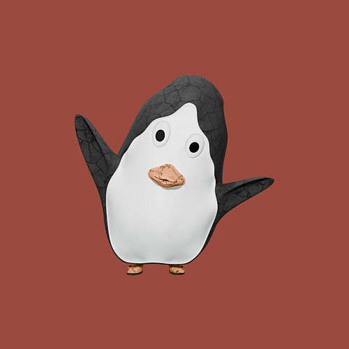 Мужской свитшот Cartoon penguin / Кирпичный – фото 3