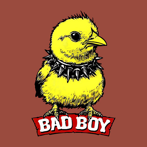 Мужской свитшот Bad boy chicken / Кирпичный – фото 3
