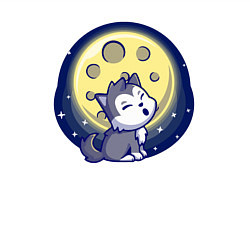 Свитшот хлопковый мужской Moon wolf, цвет: белый — фото 2