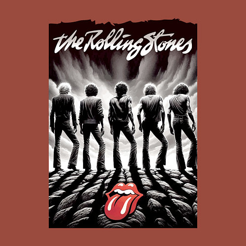 Мужской свитшот Молодые Роллинги со спины - восход солнца / Кирпичный – фото 3