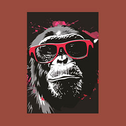 Свитшот хлопковый мужской Мартышка в очках, цвет: кирпичный — фото 2