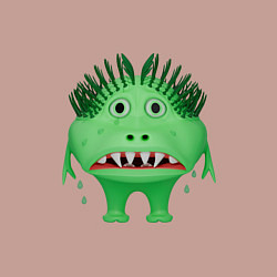 Свитшот хлопковый мужской Рыдающий зеленый монстр, цвет: пыльно-розовый — фото 2