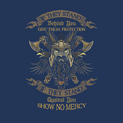 Свитшот хлопковый мужской Викинг с топорами и вороны, цвет: тёмно-синий — фото 2