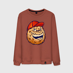 Свитшот хлопковый мужской Печенье в кепке, цвет: кирпичный