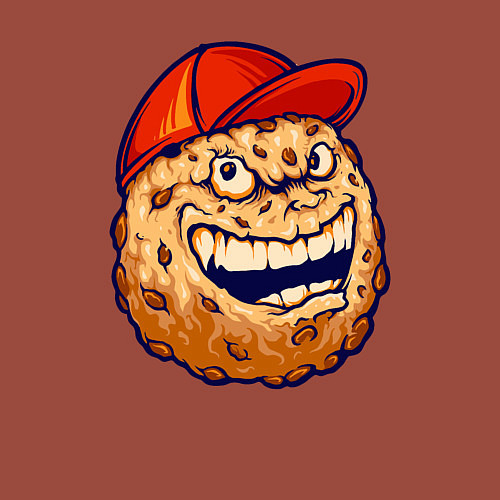 Мужской свитшот Печенье в кепке / Кирпичный – фото 3