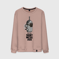 Свитшот хлопковый мужской Бендер - укуси мой металлический зад, цвет: пыльно-розовый